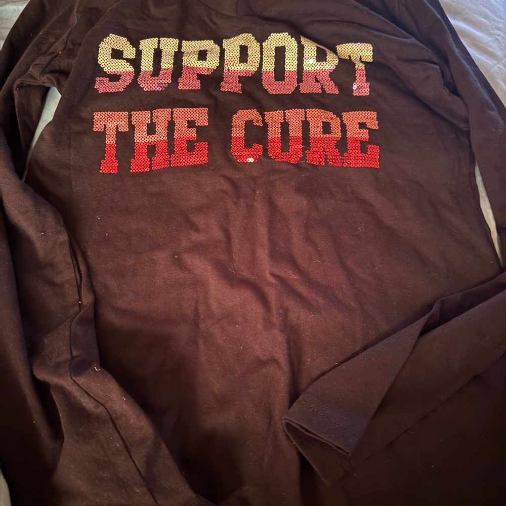 Black Long Sleeve 'Support The Cure' Shirt